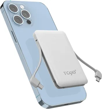 TG90 6000mAh Portable Mini Power Bank w/ Built-in Cables