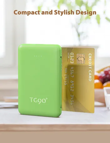 TG90 6000mAh Portable Mini Power Bank w/ Built-in Cables