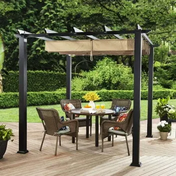 Better Homes & Gardens Meritmoor 9'L x 8.6'W x 7.7'H Steel Pergola with Canopy