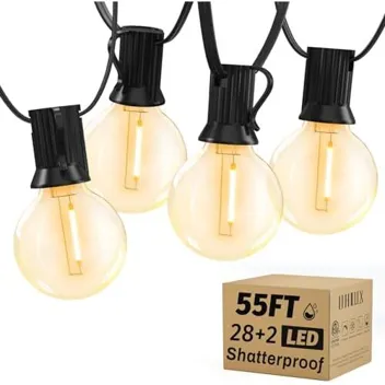 Ohlux 55' 2200k 28W LED Outdoor Dimmable String Lights