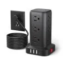 12-Outlet 4-USB Power Strip Surge Protector Tower