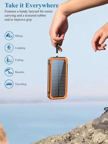 Ffnpua 30000mAh Solar Power Bank