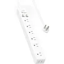 Maxpw 7-Outlet 4-USB 1700J Surge Protector Power Strip with 10ft Cord