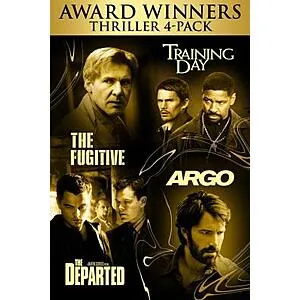 The Departed + The Fugitive + Training Day + Argo (4K UHD Digital FIlms; MA) iTunes