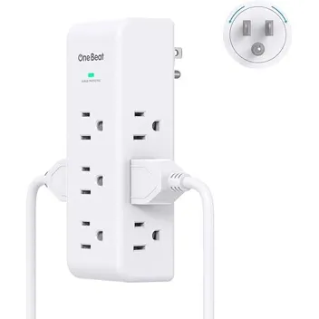 Rotating 9-Outlet Surge Protector Wall Outlet Extender