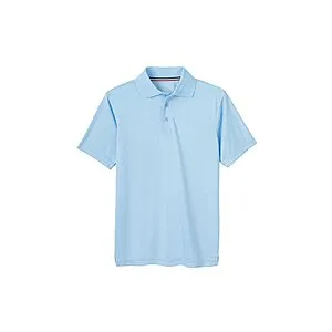 French Toast Boys' Moisture Wicking Performance Sport Polo Short Sleeve Shirt (Light Blue