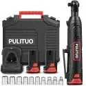 Pulituo 12V 40ft/lb Cordless Electric Ratchet Wrench Kit with 10 Sockets