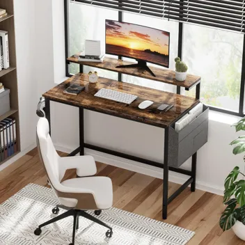 Shintenchi Computer Desk w/ Monitor Stand (47.2”L*19.7”W*29.5”H)