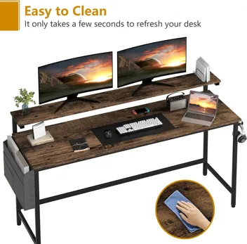 Shintenchi Computer Desk w/ Monitor Stand (47.2”L*19.7”W*29.5”H)