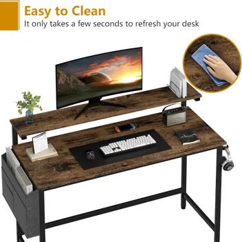 Shintenchi Computer Desk w/ Monitor Stand (47.2”L*19.7”W*29.5”H)