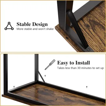 Shintenchi Computer Desk w/ Monitor Stand (47.2”L*19.7”W*29.5”H)