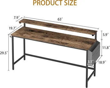 Shintenchi Computer Desk w/ Monitor Stand (47.2”L*19.7”W*29.5”H)