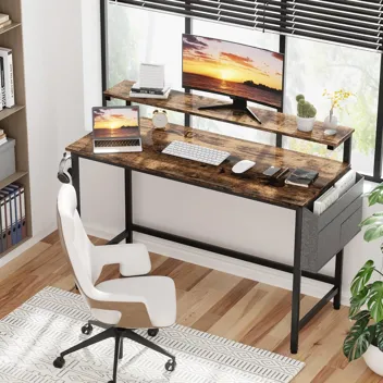 Shintenchi Computer Desk w/ Monitor Stand (47.2”L*19.7”W*29.5”H)