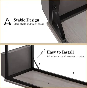 Shintenchi Computer Desk w/ Monitor Stand (47.2”L*19.7”W*29.5”H)