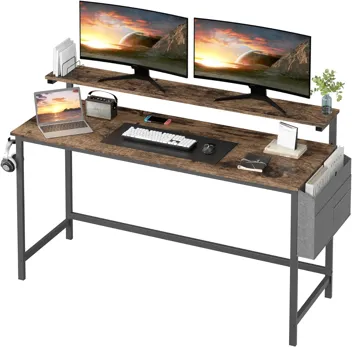 Shintenchi Computer Desk w/ Monitor Stand (47.2”L*19.7”W*29.5”H)