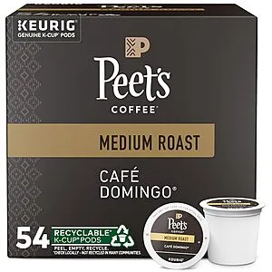 [S&S]: 54-Count Medium Roast K-Cup Pods (Café Domingo)