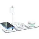 Rtops 3-in-p1 Magnetic Foldable Wireless Charging Station with Adapter