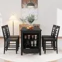 Dinehome 5-Piece Counter Height Wood Dining Table Set w/ 4 Chairs