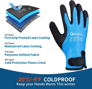 Goestric Waterproof Winter Work Gloves with Latex Grip