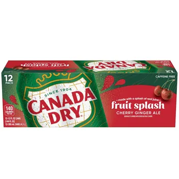 [S&S]: 3x12-Pack 12-Oz Canada Dry Cherry Gingerale Fruit Splash