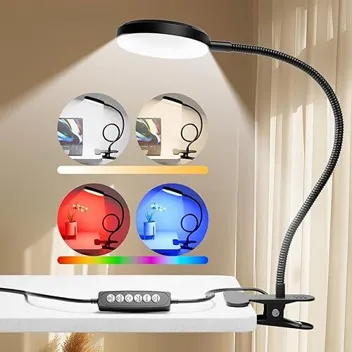 10W Clamp 800-Lumen LED Desk Lamp with 10 Modes