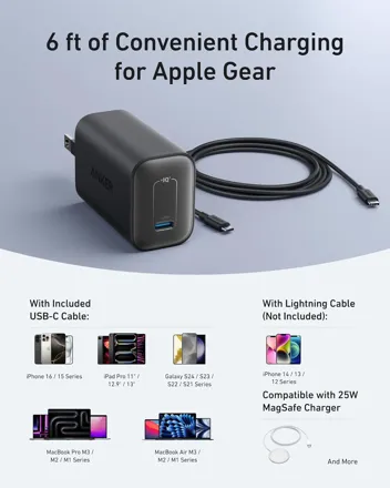 Nano 100W USB-C Wall Charger (A2679) with 6ft USB-C Cable