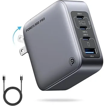 Poweradd 140W QC4.0+ 4-Port GaN USB-C Wall Charger