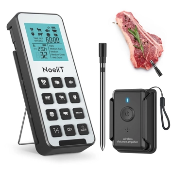 Noeiit 500ft Bluetooth Wireless Meat Thermometer with 2x Probes