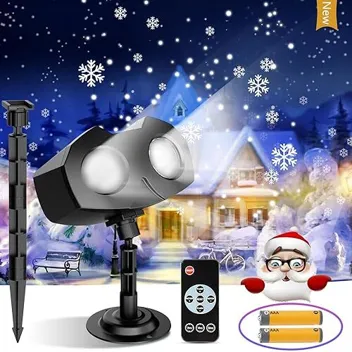Tanbaby 45ft Coverage Outdoor Snowflake Projector Light