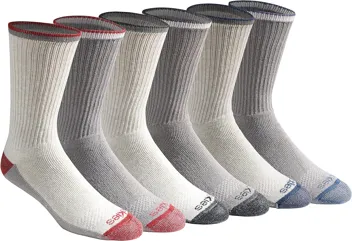 Dri-tech Moisture Control Crew Socks, Black (6 Pairs), or less