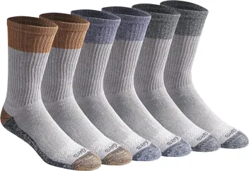 Dri-tech Moisture Control Crew Socks, Black (6 Pairs), or less