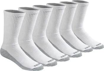 Dri-tech Moisture Control Crew Socks, Black (6 Pairs), or less