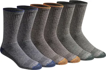 Dri-tech Moisture Control Crew Socks, Black (6 Pairs), or less