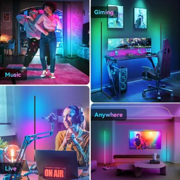 Iohfoi Smart Adjust RGB Color LED Corner Floor Lamp (800+ Modes)