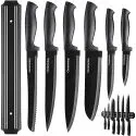 6-Piece Black Titanium Plated Kitchen Knife Set + Knife Holder