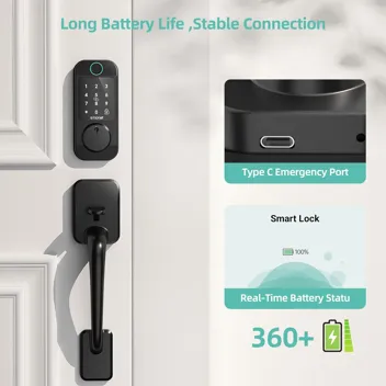 Smonet 10-in-1 Bluetooth Keyless Entry Front Door Lock w/ APP Remote Control