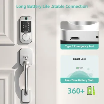 Smonet 10-in-1 Bluetooth Keyless Entry Front Door Lock w/ APP Remote Control