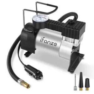 iFanze Tire Inflator Portable Air Compressor Pump DC 12V, with Mechanical Pressure Gauge