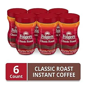 [S&S]: 12-Oz Folgers Instant Coffee (Classic Roast)