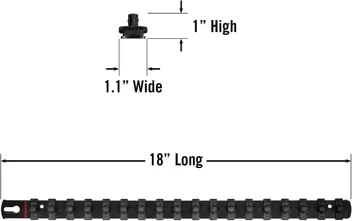 Ernst Manufacturing 18-Inch Magnetic 1/2-Inch Socket Organizer Rail w/ 17 Twist Lock Clips, Blue