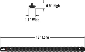 Ernst Manufacturing 18-Inch Magnetic 1/2-Inch Socket Organizer Rail w/ 17 Twist Lock Clips, Blue
