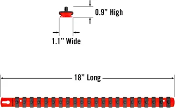 Ernst Manufacturing 18-Inch Magnetic 1/2-Inch Socket Organizer Rail w/ 17 Twist Lock Clips, Blue