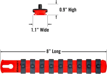 Ernst Manufacturing 18-Inch Magnetic 1/2-Inch Socket Organizer Rail w/ 17 Twist Lock Clips, Blue