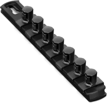 Ernst Manufacturing 18-Inch Magnetic 1/2-Inch Socket Organizer Rail w/ 17 Twist Lock Clips, Blue