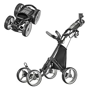 4-Wheel CaddyTek Explorer V8 SuperLite Golf Push Cart (Dark Grey)