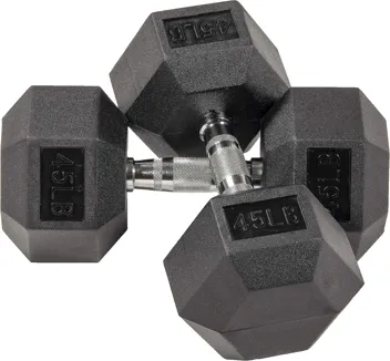 Pair 30-Lbs Rubber Coated Hex Dumbbell Weight