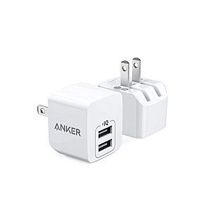 USB Charger, Dual Port 12W Wall Charger Adapter, USB Charger Block with Foldable Plug, Charging Box Brick, Cube for iPhone 14 13 12 11 Pro Max, Galaxy S22 S2