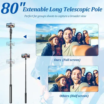 MapleParty 80" Phone Selfie Stick & Tripod with 2x Lights & Remote