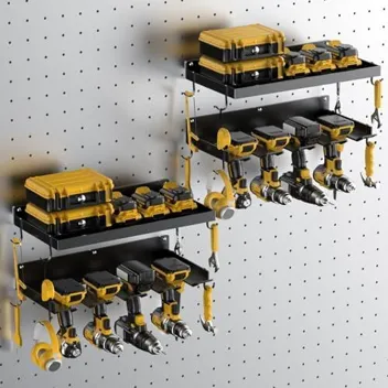 Getsrichfc 4-Drill Power Tool Organizer Wall Mounted Shelves