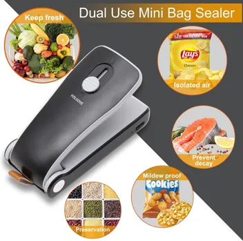 Hslgove 2-in-1 Rechargeable Mini Bag Sealer with Cutter